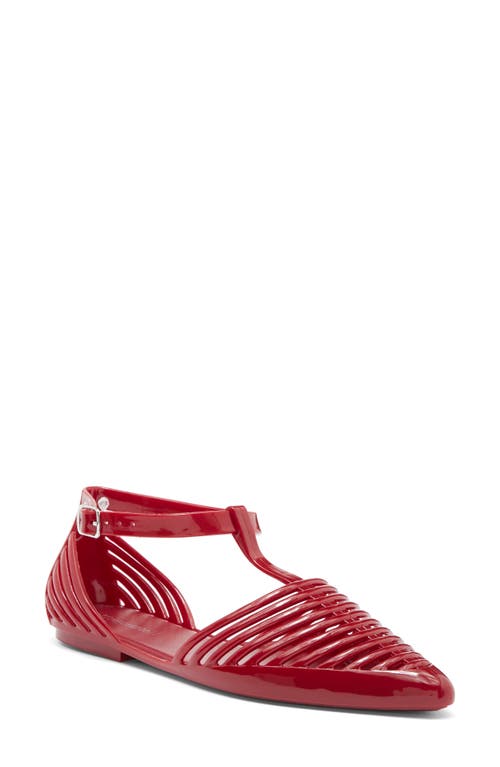 Jeffrey Campbell Squeaky Jelly Flat In Cherry Red