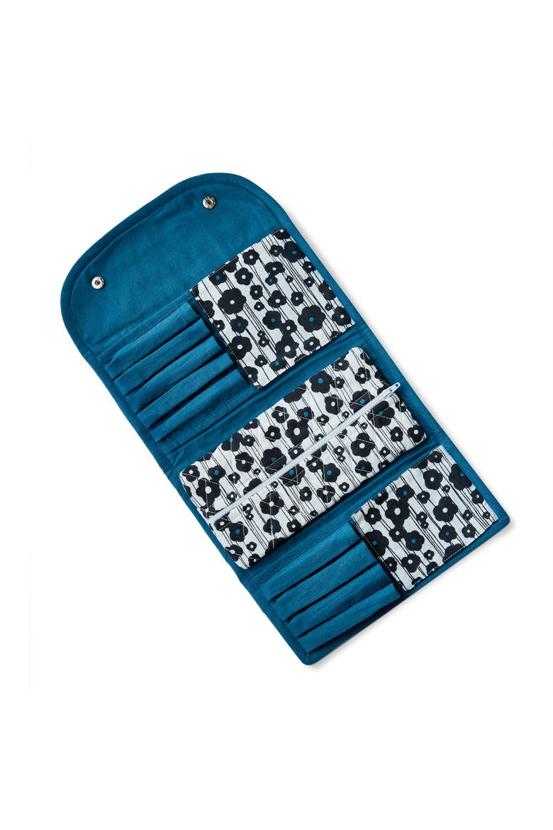 Oh So She Roll Up Make Up Pouch Teal Teal Cotton Everyday, Alternate, color, Blue