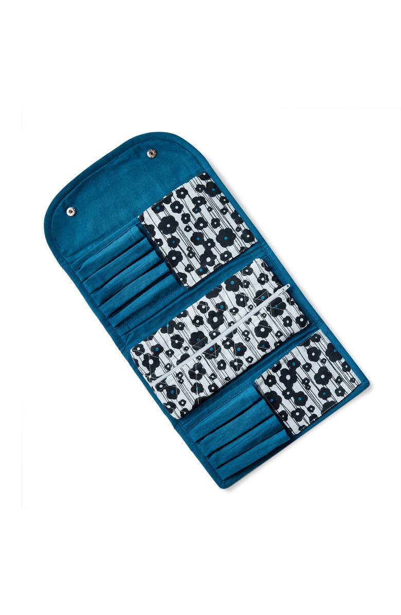 tag Oh So She Roll Up Make Up Pouch Teal Teal Cotton Everyday, Alternate, color, Blue