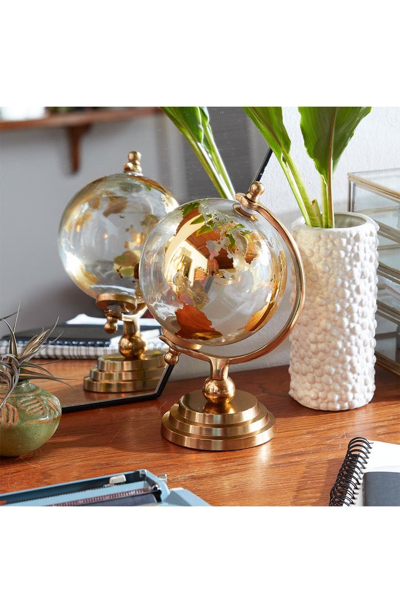 COSMO BY COSMOPOLITAN Goldtone Aluminum Globe with Glass Globe, Alternate, color, 
