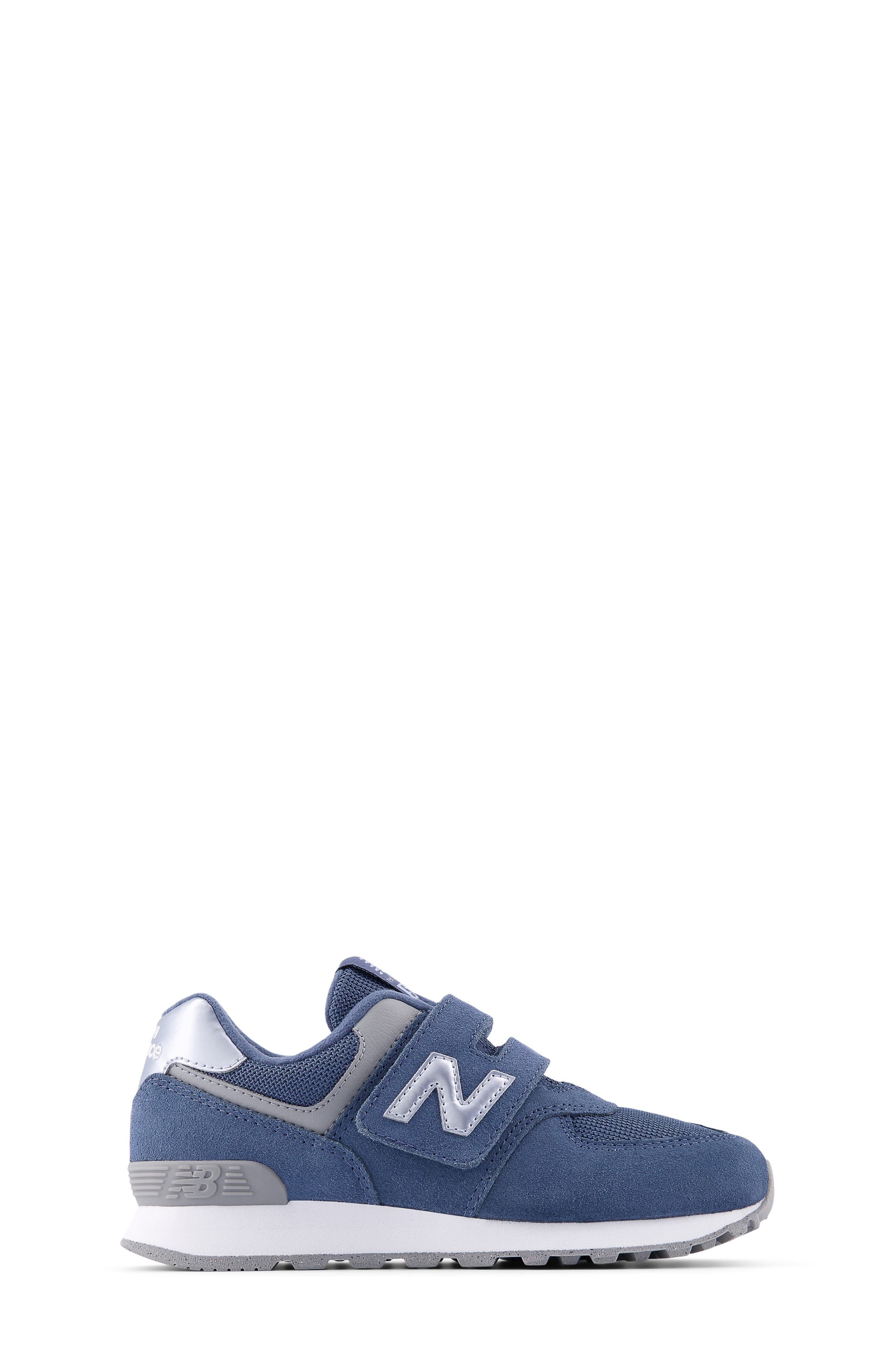 Kids' 574 Sneaker, Alternate, color, NAVY/ SILVER