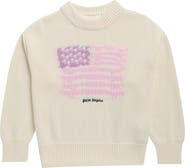 Palm Angels Kids' Palms Flag Knit Crewneck Sweater