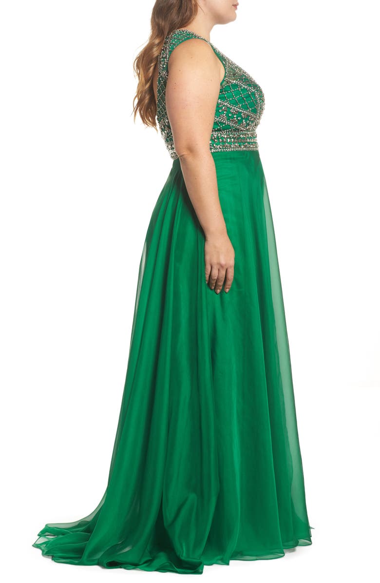 Mac Duggal Embellished Ballgown, Alternate, color,