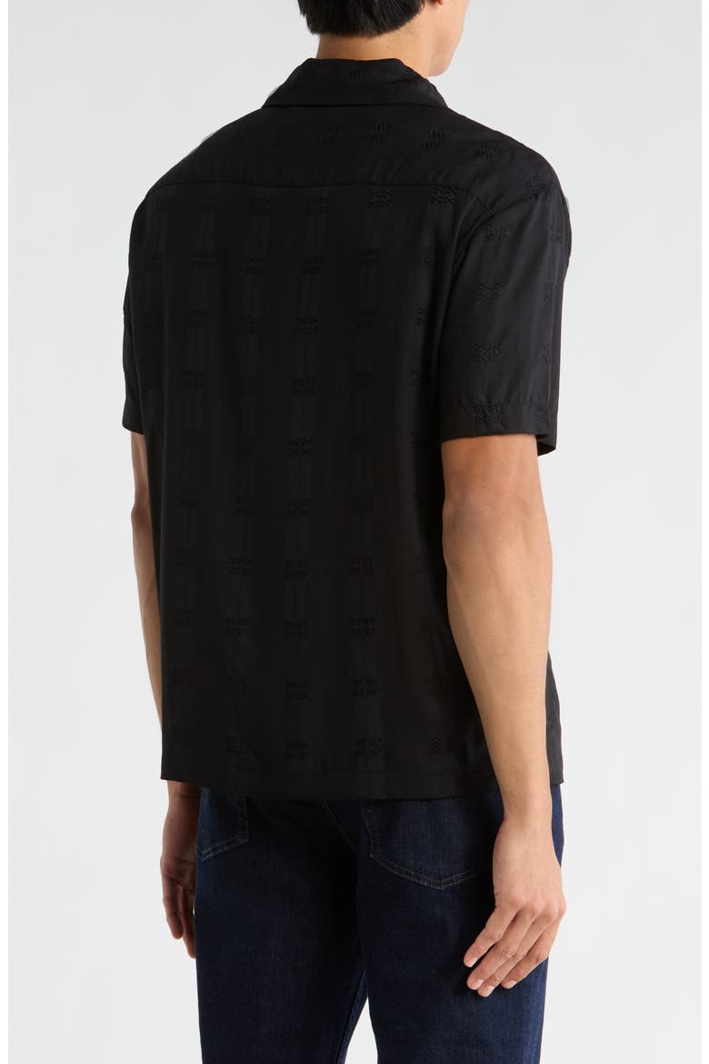 Dobby Camp Shirt, Alternate, color, BLACK