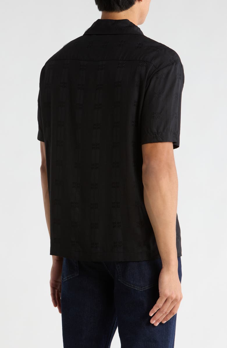 DENIM AND FLOWER Dobby Camp Shirt, Alternate, color, Black