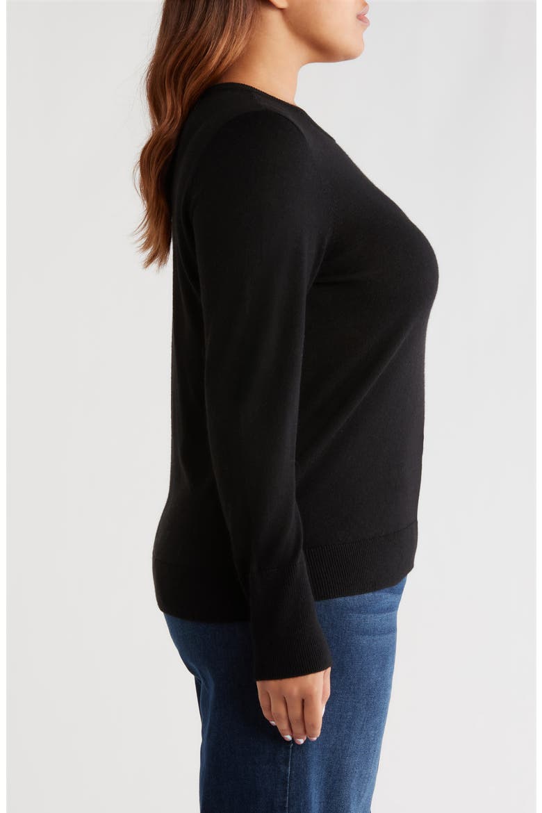Crewneck Sweater, Alternate, color, BLACK