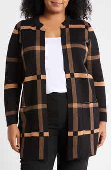 Kissing Front Windowpane Longline Cardigan