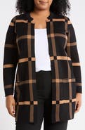 KASPER Kissing Front Windowpane Longline Cardigan