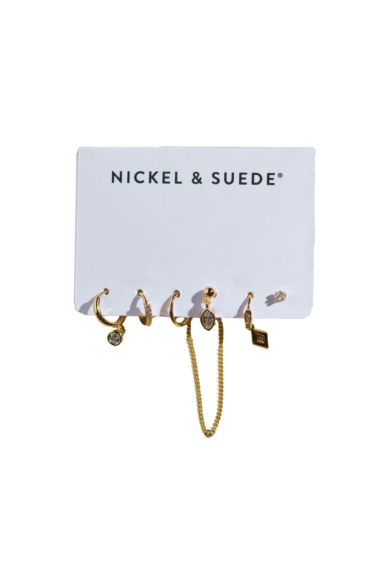 Dainty Earrings Set, Alternate, color, Assorted Gold