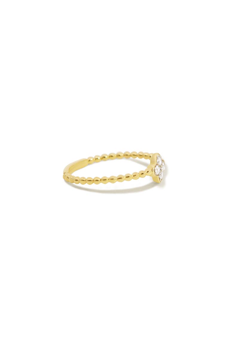 Diamond Clover Bead Ring, Alternate, color, Yellow Gold