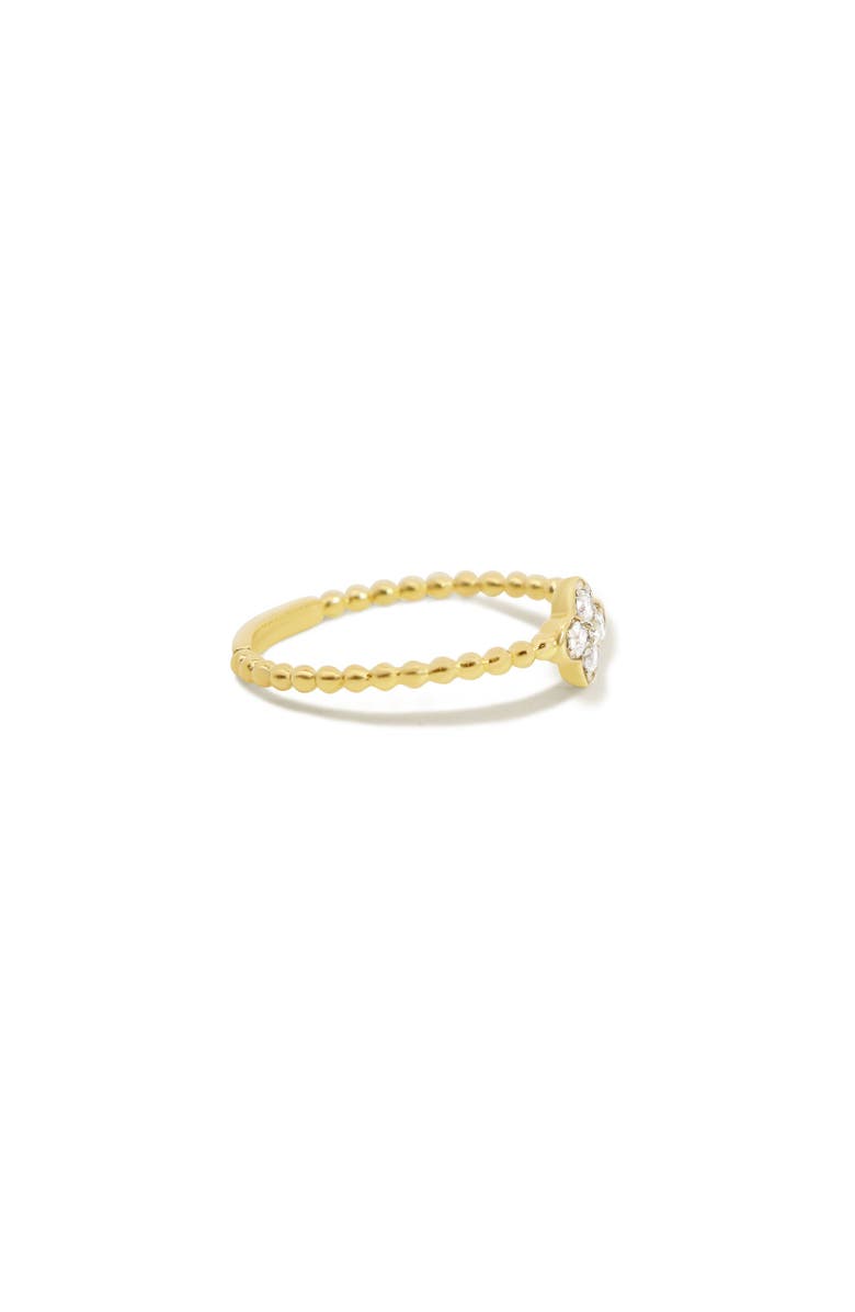 The Lovery Fine Jewelry Diamond Clover Bead Ring, Alternate, color, Yellow Gold