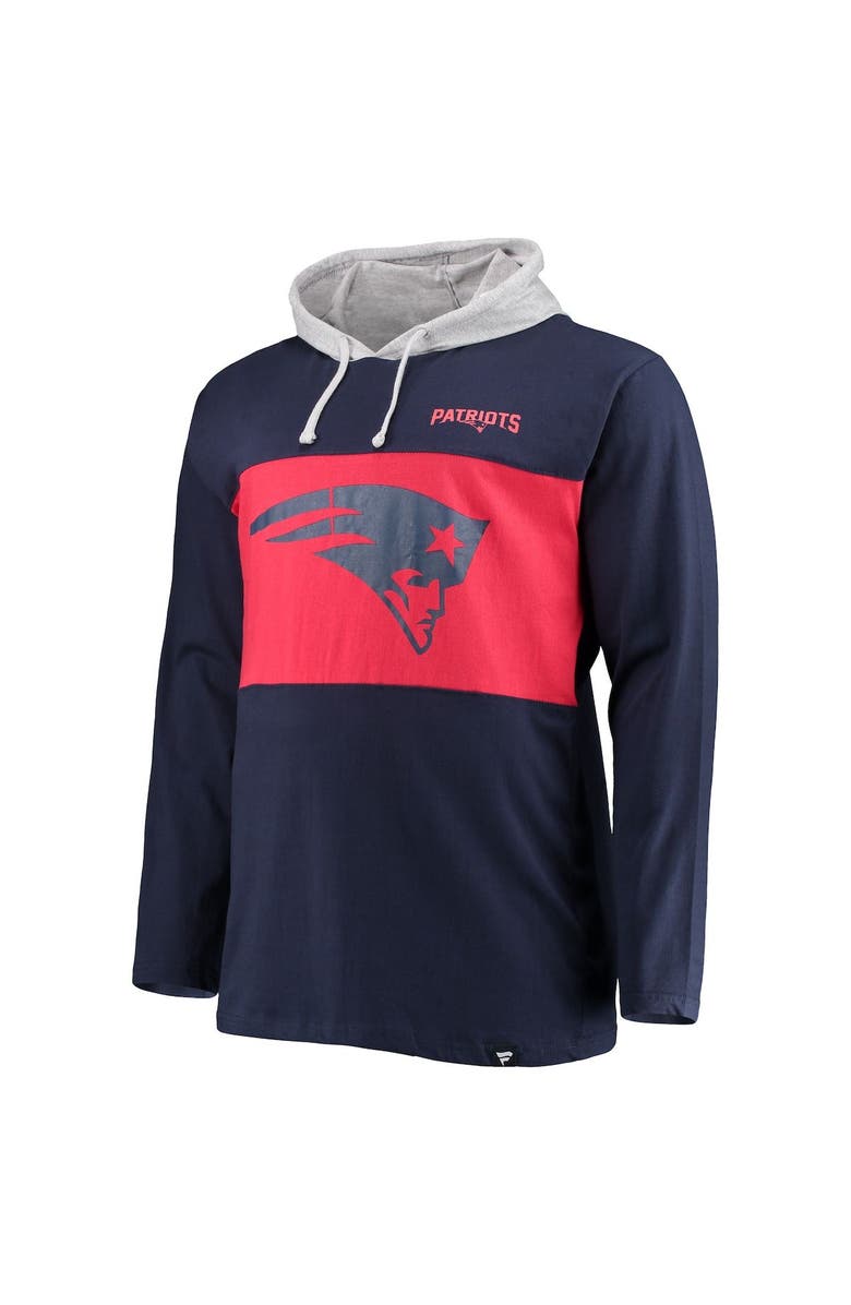 FANATICS Men's Fanatics Branded Navy New England Patriots Big & Tall Logo Hoodie Long Sleeve T-Shirt, Alternate, color, Navy