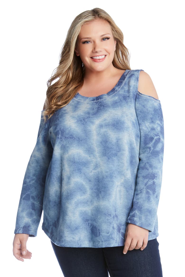 Cold Shoulder Sweatshirt, Alternate, color, TYE DYE
