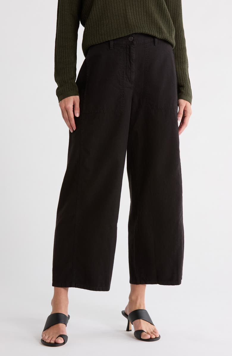 Eileen Fisher Crop Hemp Wide Leg Pants, Main, color,