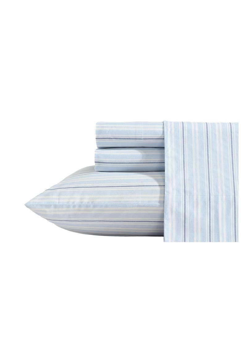 Camp Stripe 200 Thread Count Sheet Set, Main, color, LT-PASTEL BLUE