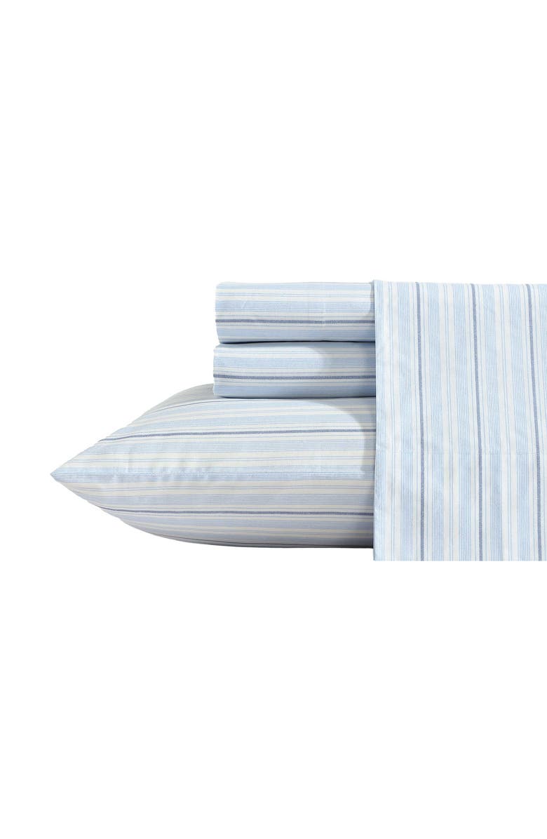 Nautica Camp Stripe 200 Thread Count Sheet Set, Main, color, Lt-Pastel Blue