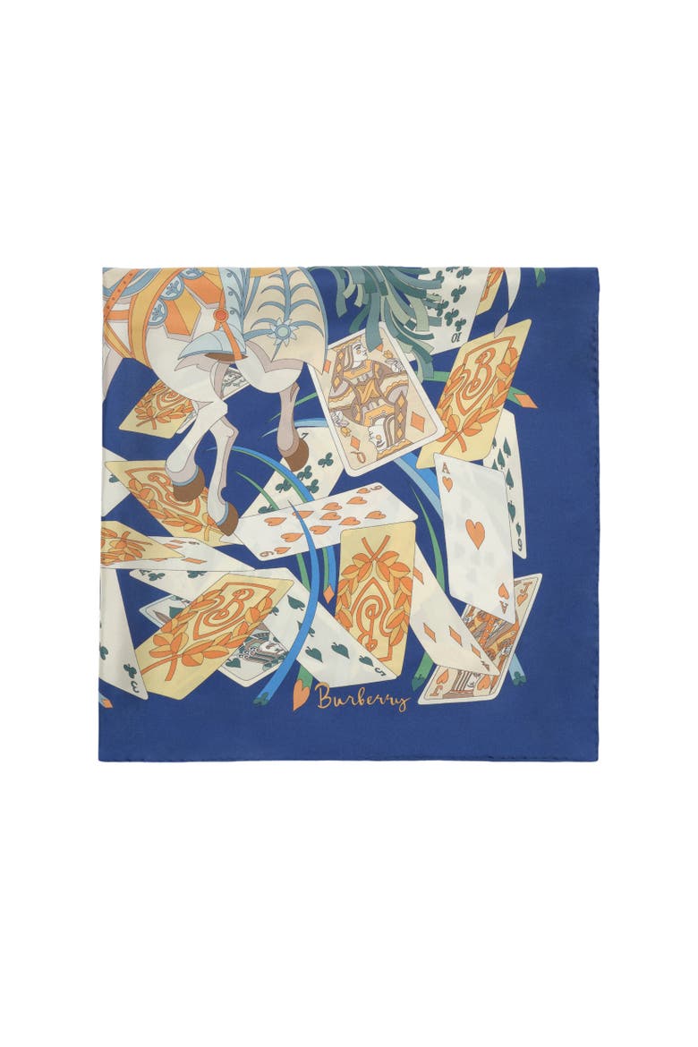 House of Cards Silk Scarf, Alternate, color, Maritime blue