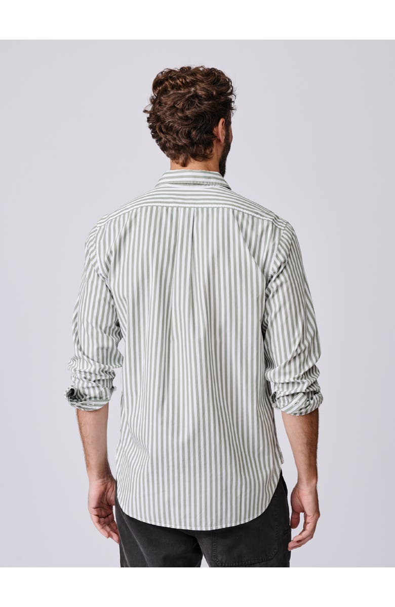 Aubin Gladstone Poplin Button-Down Shirt, Alternate, color, Thick Khaki Stripe
