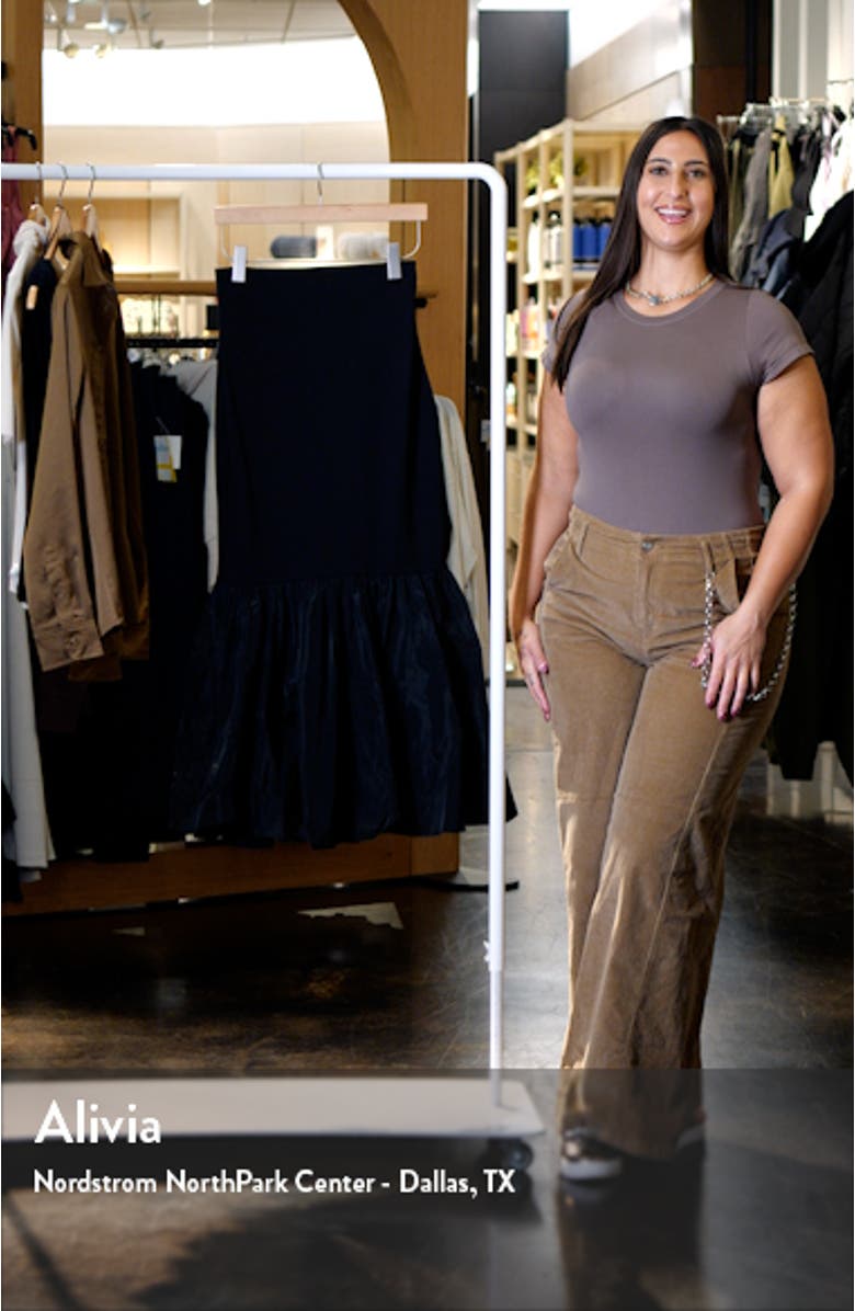 Hawthorne Mixed Media Ruffle Hem Skirt, sales video thumbnail