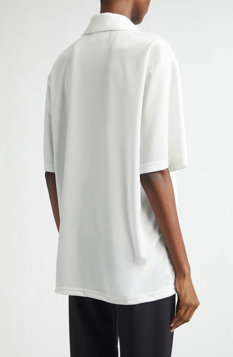 Courrèges Sports Oversize Logo Polo, Alternate, color, Heritage White/ Heritage White