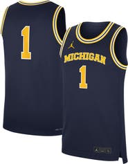 Jordan Brand Men's Jordan Brand Navy Michigan Wolverines Road Replica Basketball Jersey