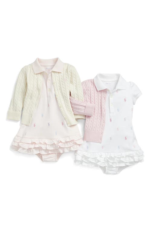 Ralph Lauren Cotton Mini Cable Cardigan In Pink