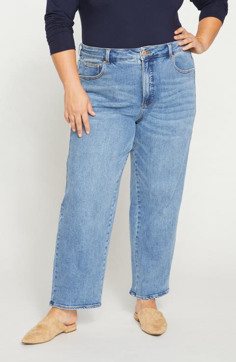 Etta High Waist Ankle Straight Leg Jeans (Plus)