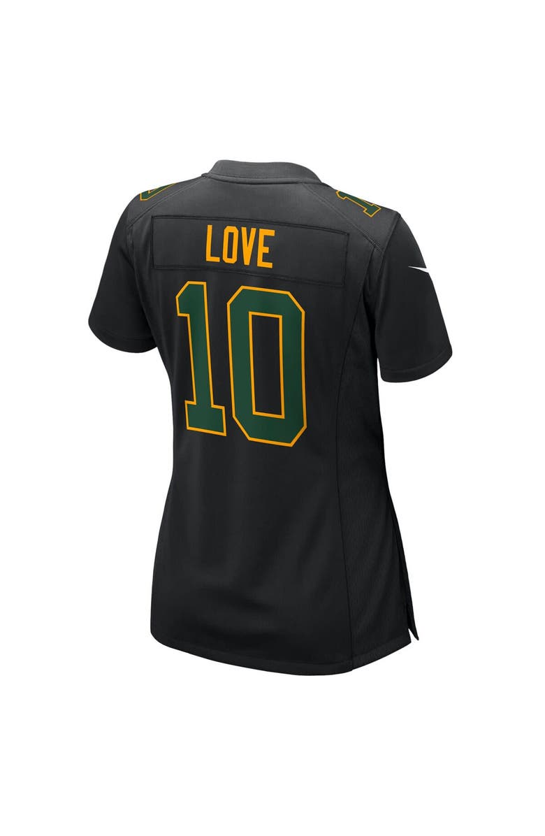 Nike Women's Nike Jordan Love Black Green Bay Packers Fashion Game Jersey, Alternate, color, Black