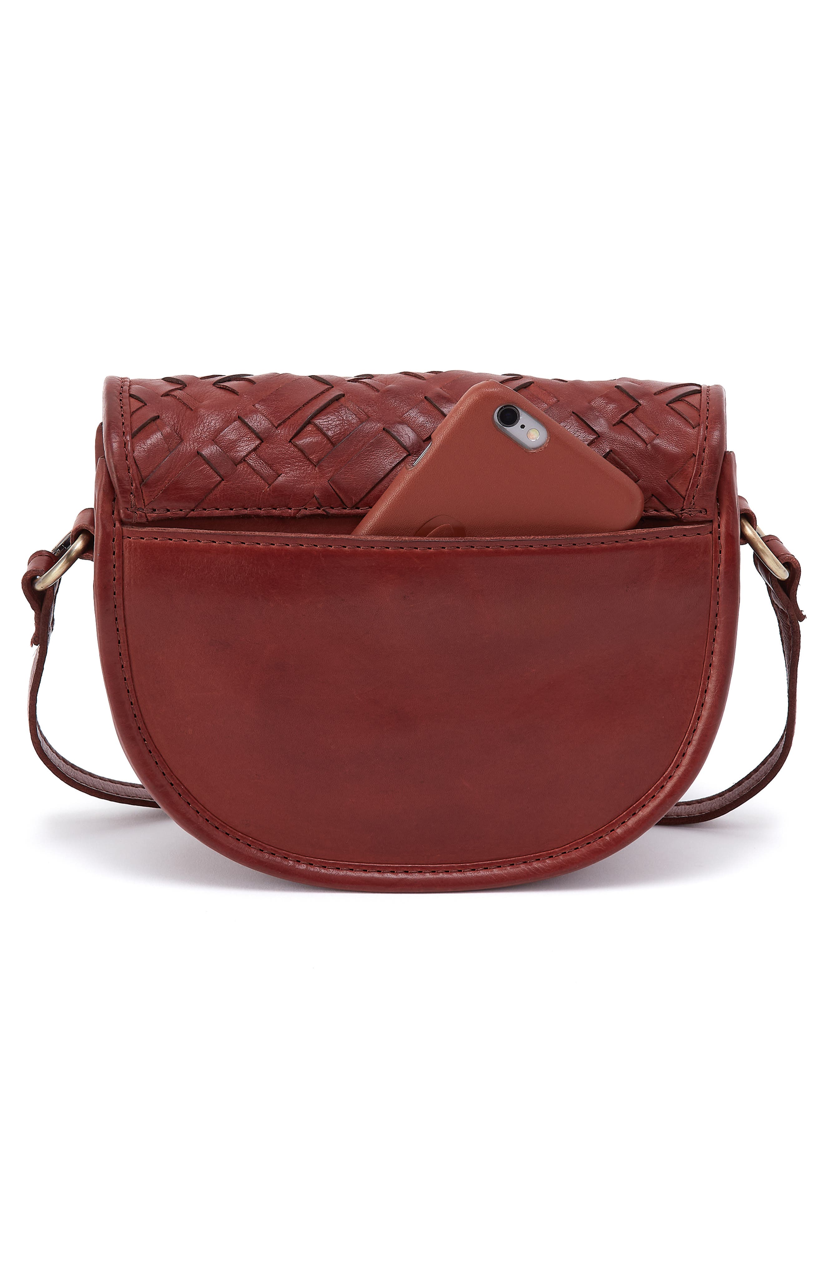 HOBO Small Kiva Leather Crossbody Bag, Alternate, color, Chestnut