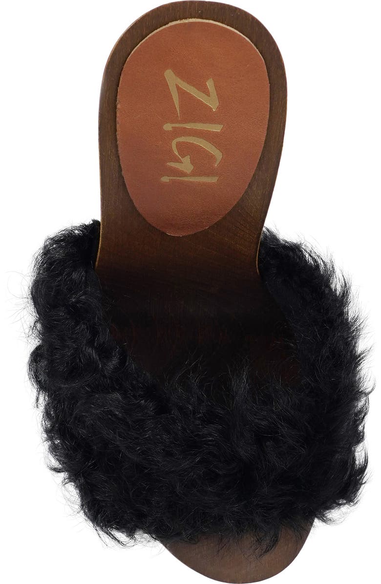 ZIGI Genuine Shearling Platform Sandal, Alternate, color, Black