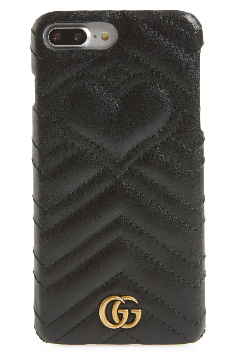 GG Marmont 2.0 iPhone 7+ Case, Main, color, NERO