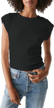 Michael Stars Joni Power Shoulder Rib Top
