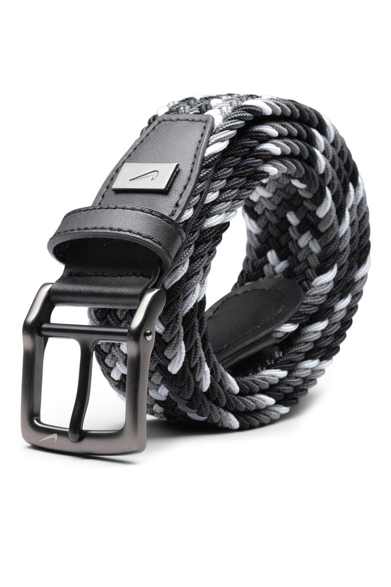 Woven Stretch Belt, Alternate, color, BLACK/ GREY/ DUST MULTI