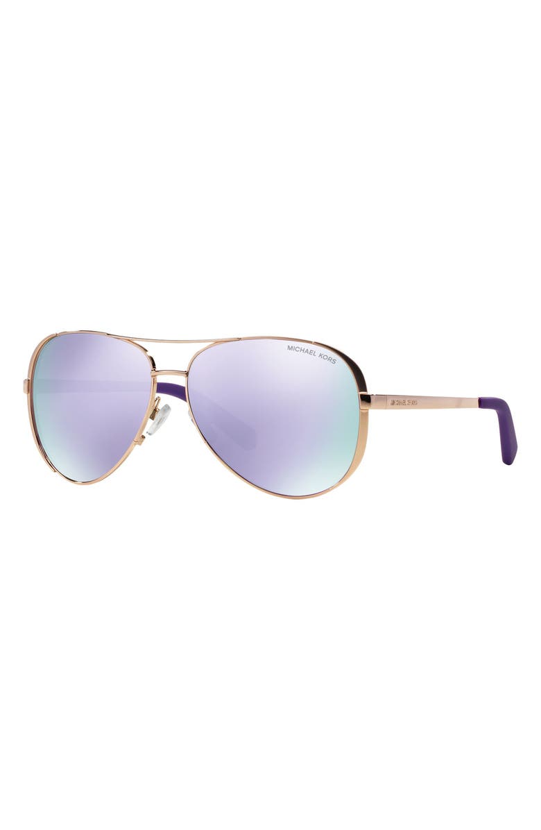 Michael Kors Collection 59mm Aviator Sunglasses, Alternate, color, Purple