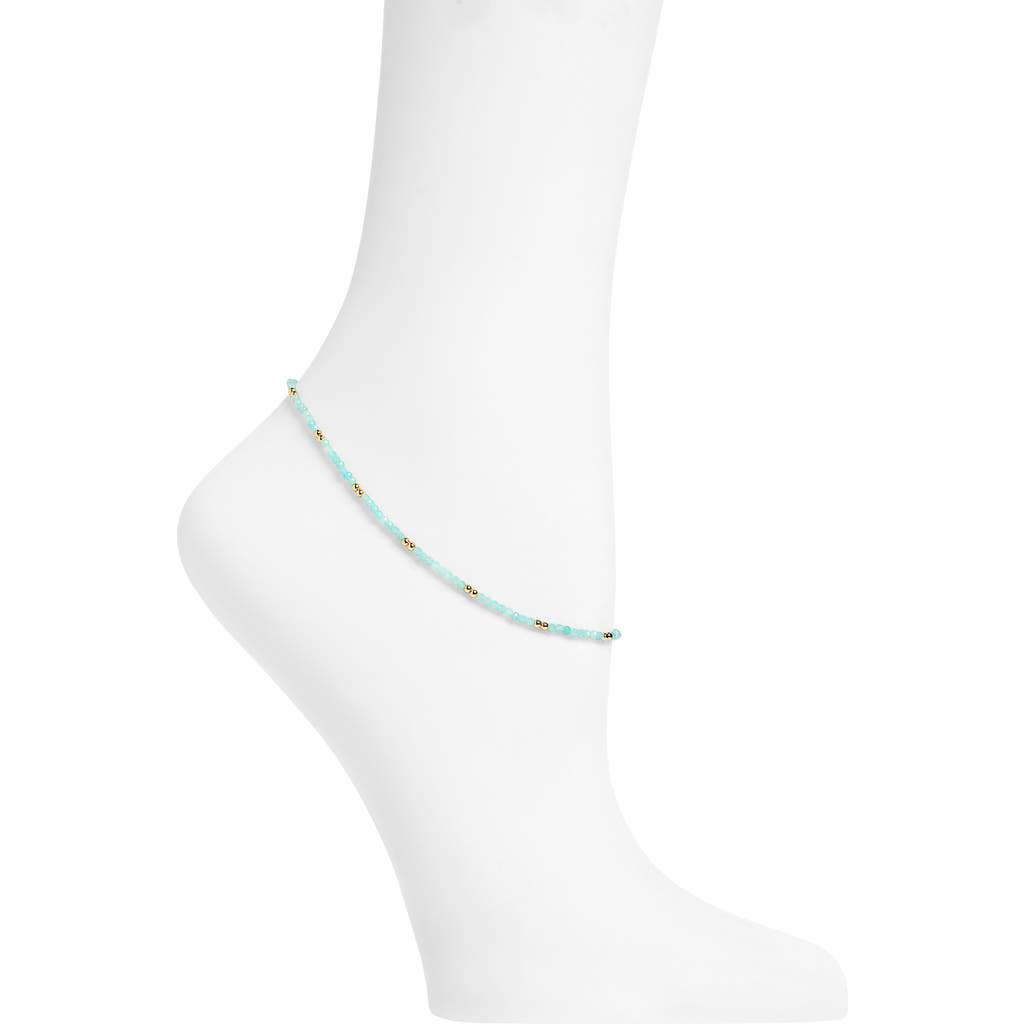 Argento Vivo Aqua Stone Beaded Anklet