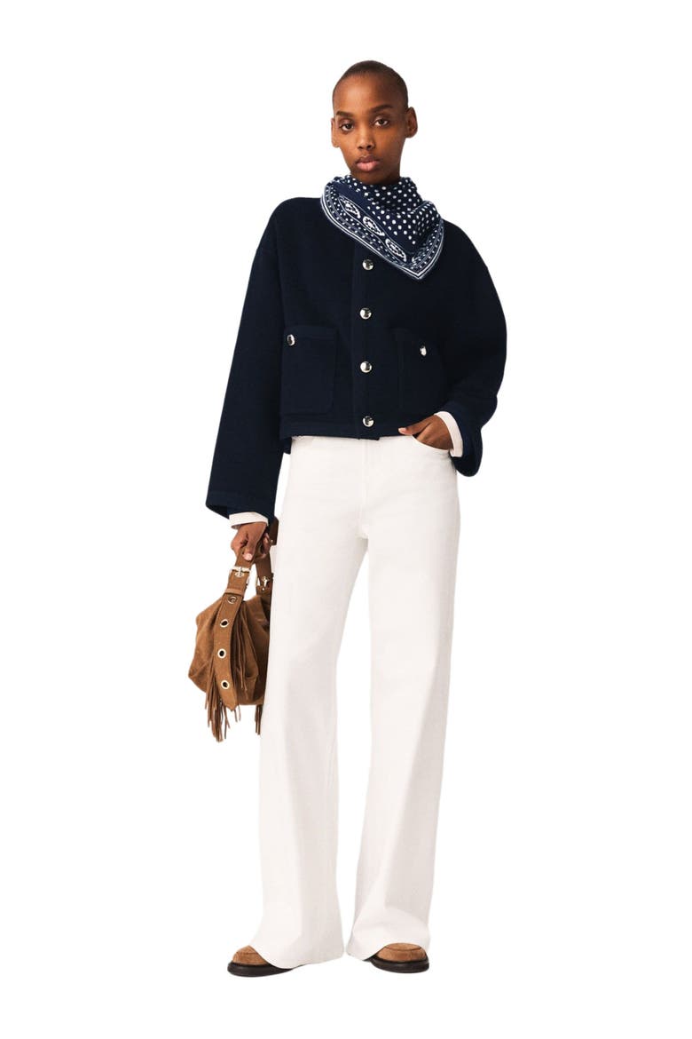 Double-faced jacket, braided trim, Alternate, color, Navy