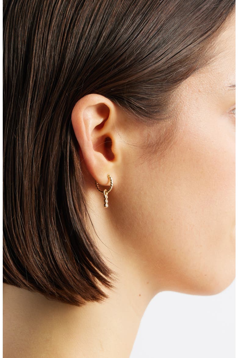 Cascade Cubic Zirconia Hoop Earrings, Alternate, color, GOLD