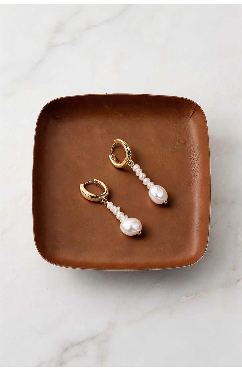 Joey Baby Freshwater Pearl Drop 18K Gold Plated Huggie Earrings, Alternate, color, 18K Gold Plated / White Pearl