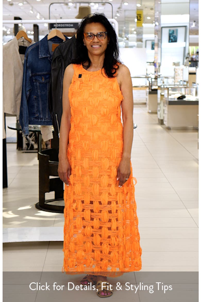 orange textured dress Burnt Orange Sleeveless Textured Dress