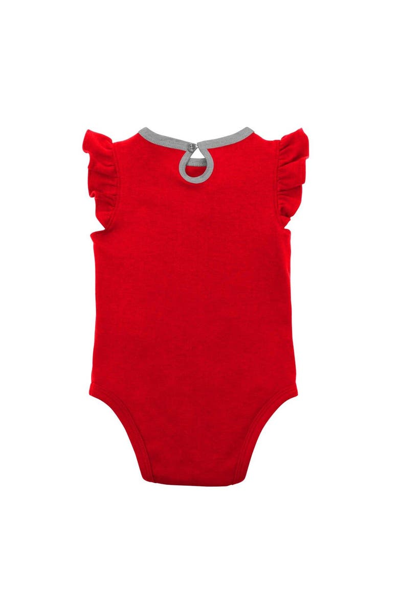 Outerstuff Girls Newborn & Infant Red/Heather Gray Cincinnati Reds Little Fan Two-Pack Bodysuit Set, Alternate, color, Red