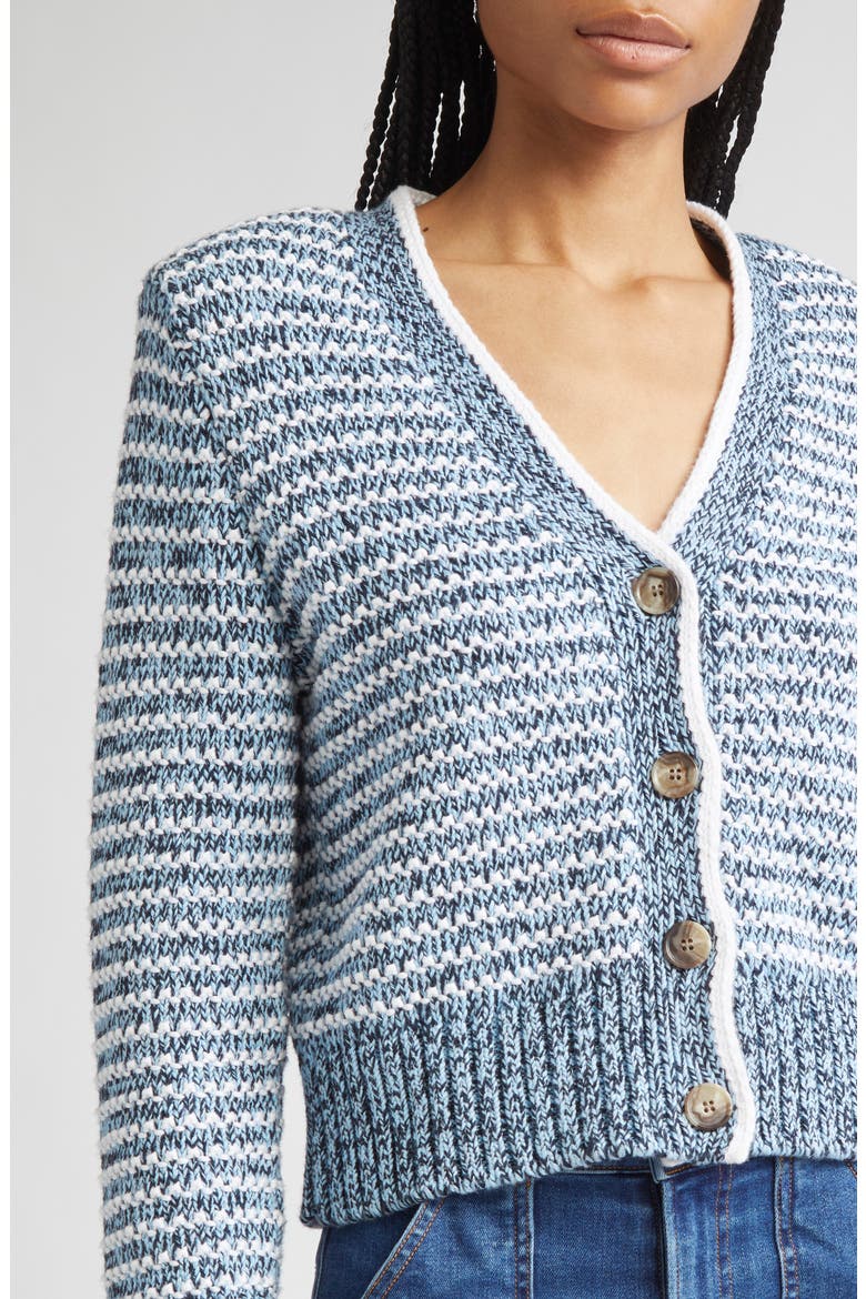 Ansonia Stripe Cotton Cardigan, Alternate, color, LAKE MIST MULTI