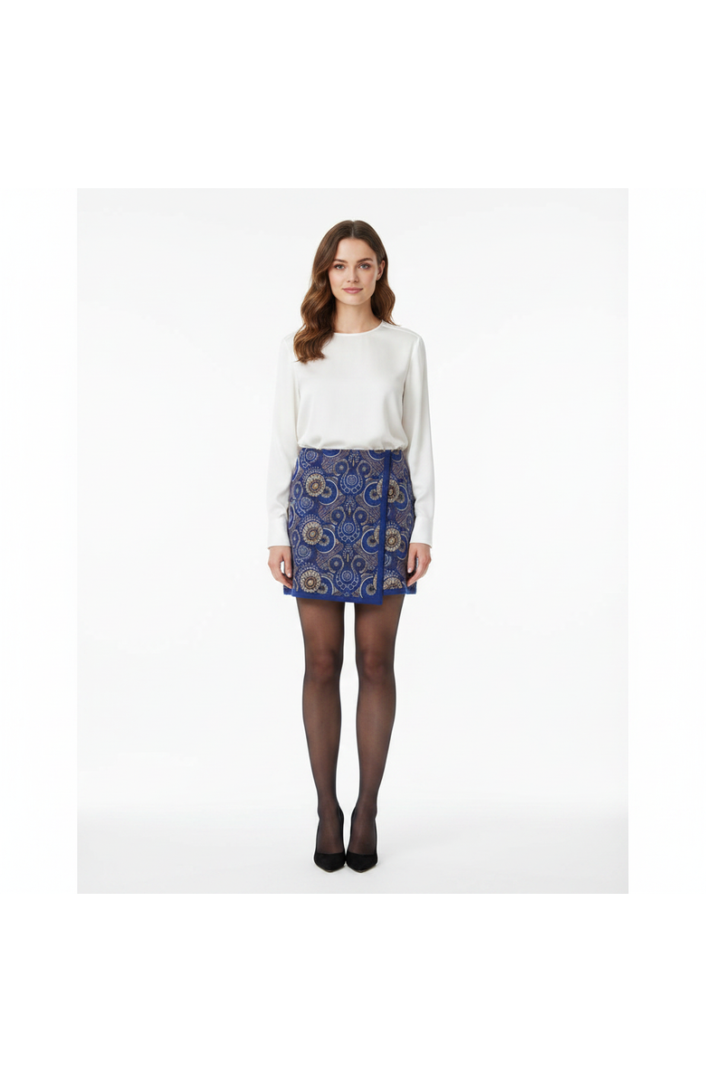KAHINDO Praia Ornate Jacquard Skirt, Main, color, Blue