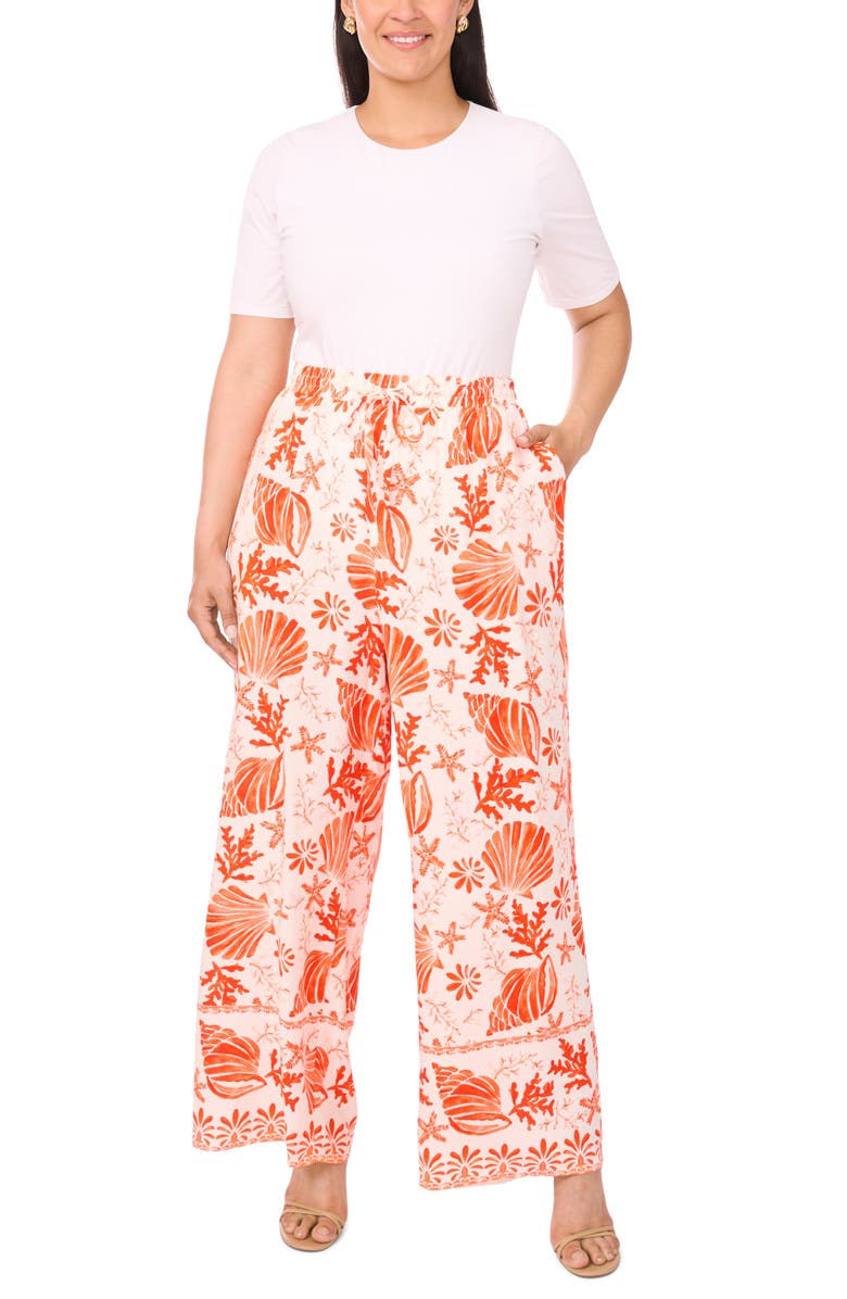 Vince Camuto Printed Wide Leg, Alternate, color, Radiant Red Shell