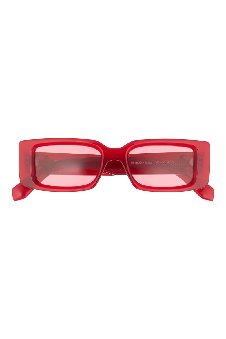 50mm Arthur Rectangular Sunglasses, Main, color, BURGUNDY BURGUNDY