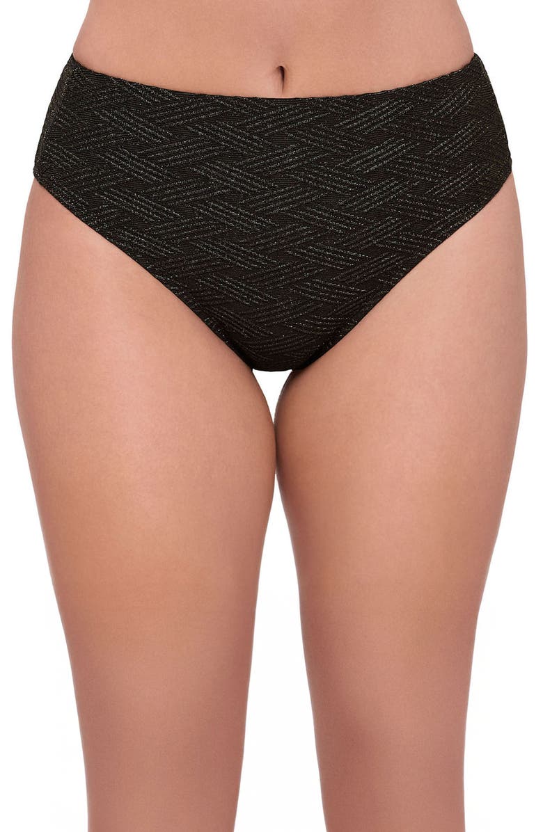 S3 Apparel Novelty High Leg High Rise Bottom, Main, color, Onyx Black Basket Weave