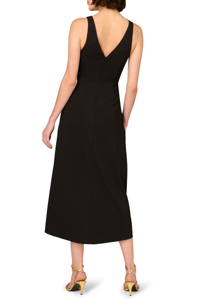 Aidan Mattox by Adrianna Papell Floral Detail Crepe Cocktail Dress, Alternate, color, Black