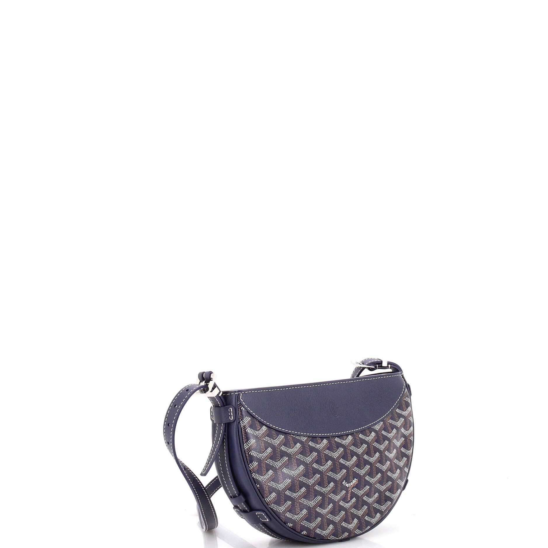 Pre-Owned Goyard Hirondelle Shoulder Bag Coated Canvas and Leather, Alternate, color, Blue