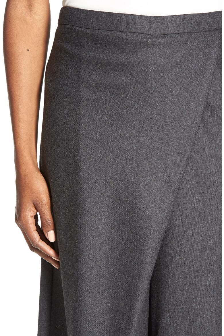 Wool Twill Sarong Pants, Alternate, color, CHARCOAL