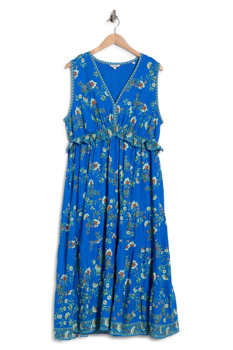 Sleeveless Surplice Maxi Dress, Alternate, color, WATER FLOATY FLORAL