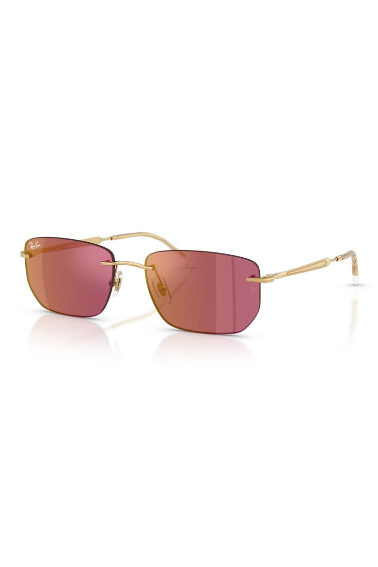 56mm Rimless Irregular Sunglasses, Alternate, color, ARISTA